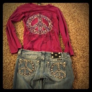 Miss me jean peace sign size 30 ok condition